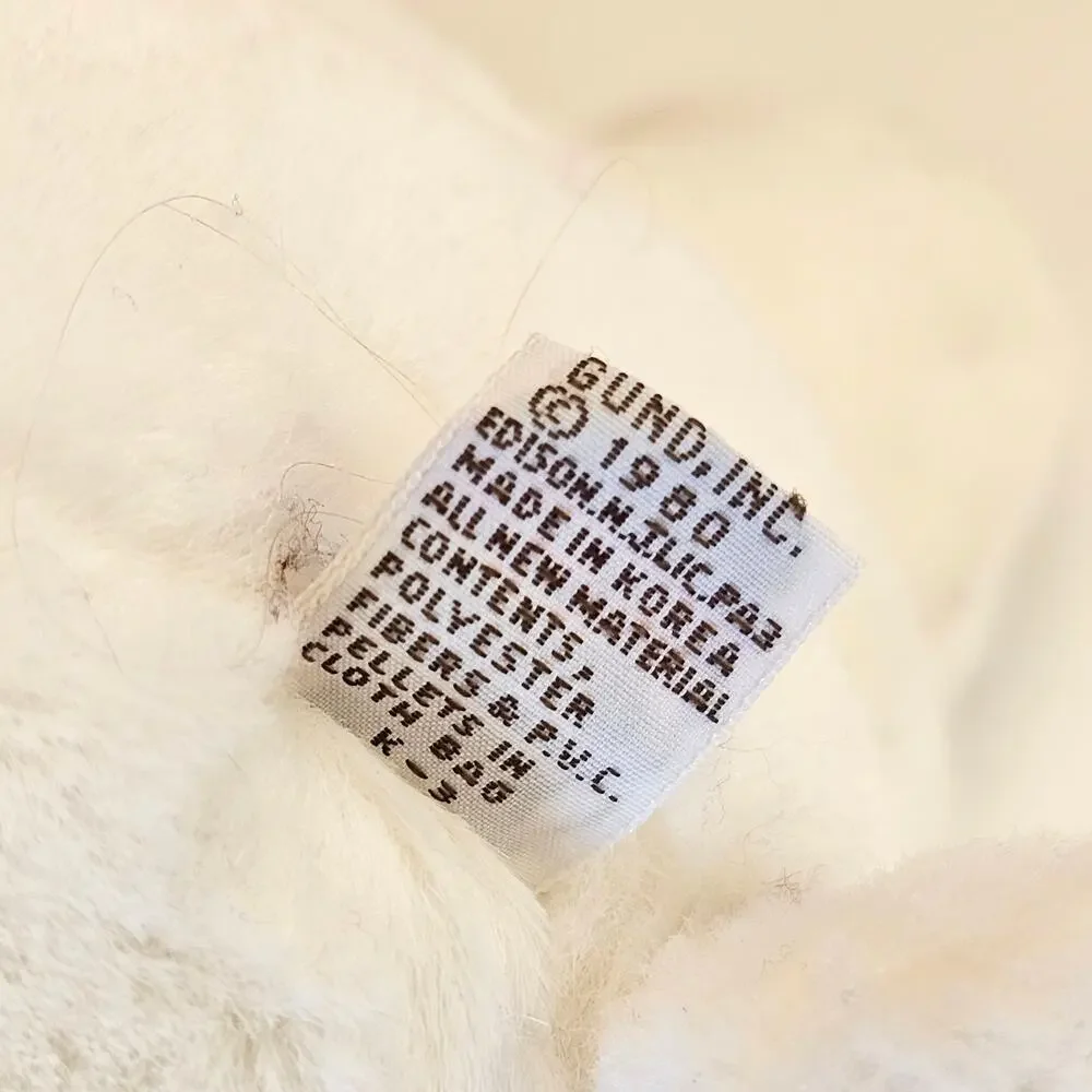 Gund White Polar Bear Plush Stuffed Animal 12” Vintage White Teddy Bear Toy